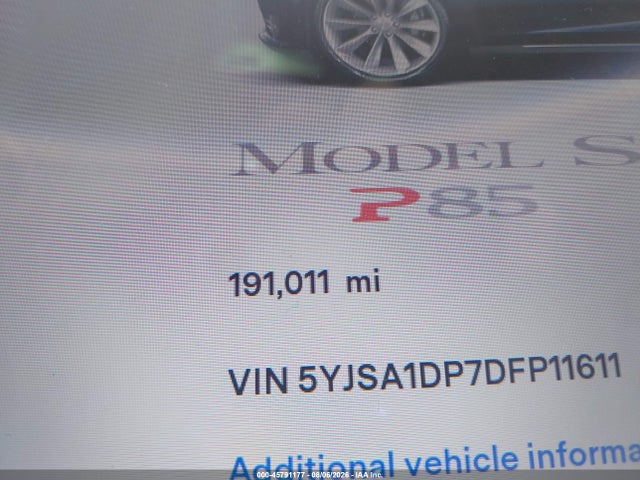45791177 :رقم المزاد ، 5YJSA1DP7DFP11611 vin ، 2013 Tesla Model S Performance مزاد بيع