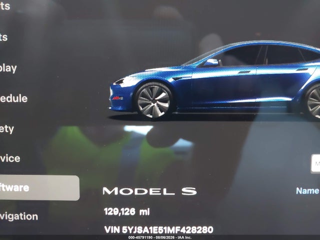 45791190 :رقم المزاد ، 5YJSA1E51MF428280 vin ، 2021 Tesla Model S Long Range Dual Motor All-wheel Drive مزاد بيع