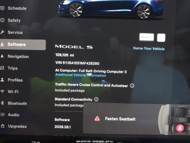 45791190 :رقم المزاد ، 5YJSA1E51MF428280 vin ، 2021 Tesla Model S Long Range Dual Motor All-wheel Drive مزاد بيع