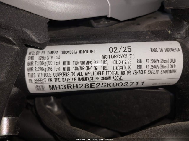 Yamaha Mtn320 A 2025 MH3RH28E2SK002711 Image 10