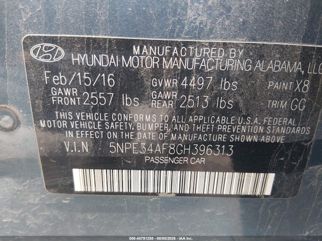 Продаж на аукціоні авто 2016 Hyundai Sonata Sport, vin: 5NPE34AF8GH396313, номер лоту: 45791288