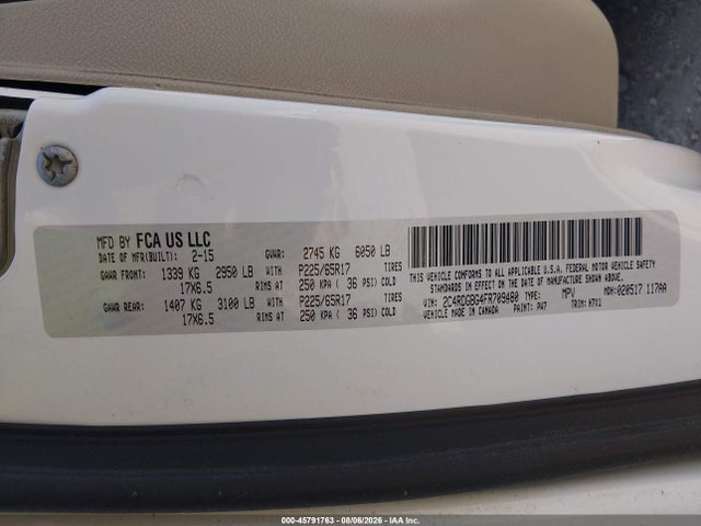 Продаж на аукціоні авто 2015 Dodge Grand Caravan Se, vin: 2C4RDGBG4FR709480, номер лоту: 45791763