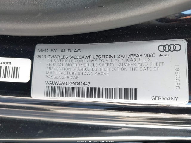 Продаж на аукціоні авто 2014 Audi A7 3.0t Premium Plus, vin: WAUWGAFC8EN041447, номер лоту: 45791783