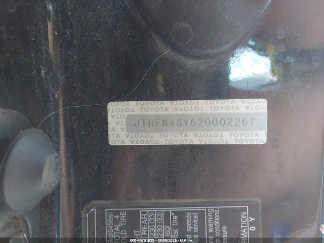 Продажа на аукционе авто 2002 Lexus Sc 430, vin: JTHFN48Y620002267, номер лота: 45791829