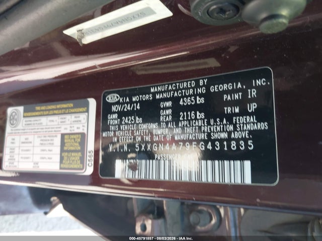 KIA OPTIMA EX 2015 5XXGN4A79FG431835 Image 9