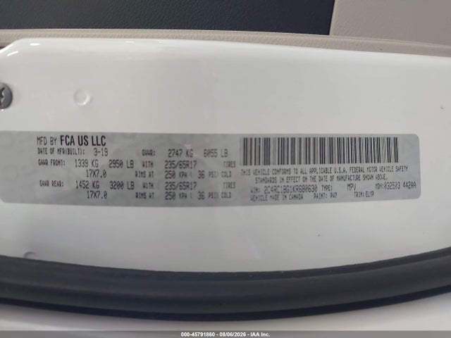 Chrysler Pacifica Touring L 2019 2C4RC1BG1KR680630 Image 9