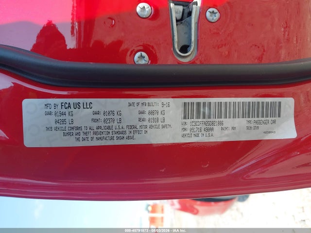 Dodge Dart Sxt Sport 2016 1C3CDFFA2GD821886 Image 9