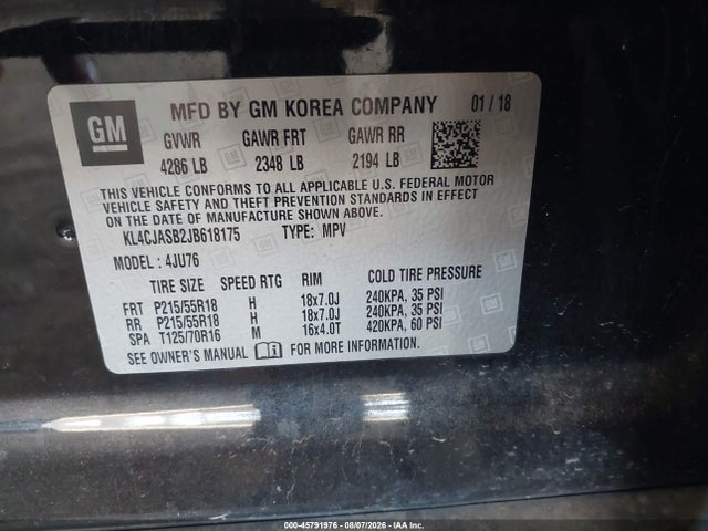KL4CJASB2JB618175 Buick Encore Preferred