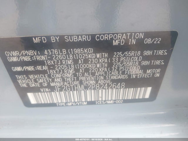 Subaru Crosstrek Limited 2023 JF2GTHMC2P8242648 Image 9