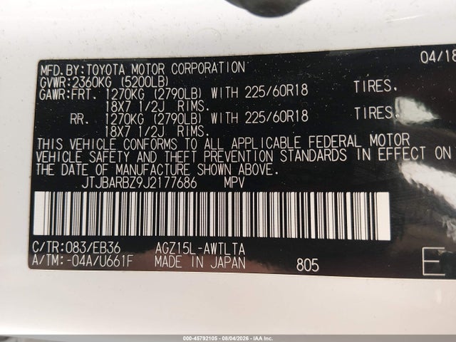 JTJBARBZ9J2177686 Lexus Nx 300 F Sport