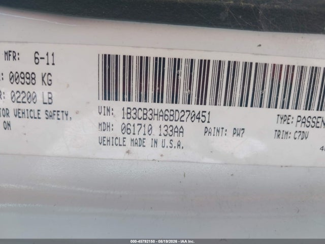 Продаж на аукціоні авто 2011 Dodge Caliber Mainstreet, vin: 1B3CB3HA6BD270451, номер лоту: 45792150