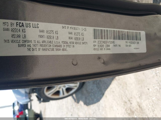 45792314 :رقم المزاد ، 2C3CDXBG5FH752645 vin ، 2015 Dodge Charger Se مزاد بيع