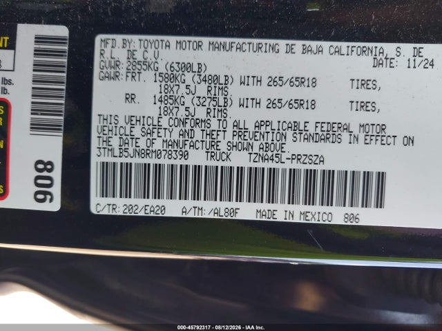 3TMLB5JN8RM078390 Toyota Tacoma Trd Sport