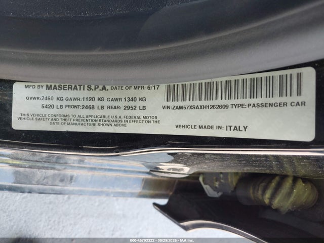 Maserati Ghibli 2017 ZAM57XSAXH1262609 Image 9