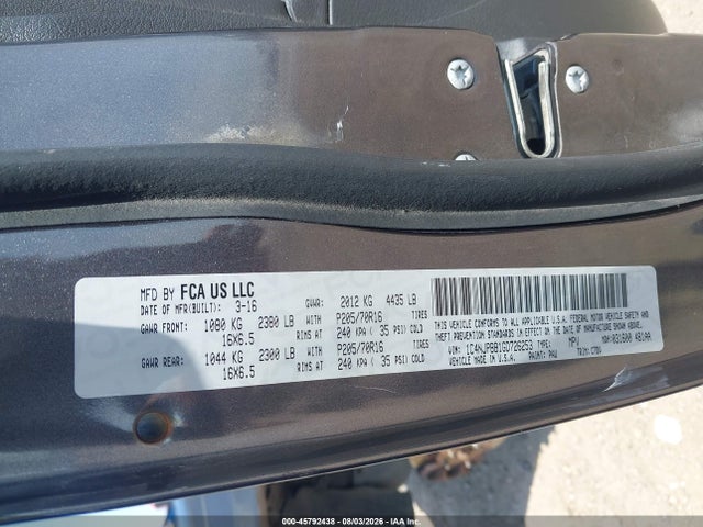Продажа на аукционе авто 2016 Jeep Patriot Sport, vin: 1C4NJPBB1GD726253, номер лота: 45792438