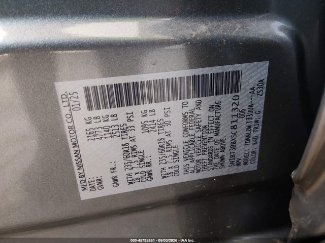Продажа на аукционе авто 2025 Nissan Rogue Sv Intelligent Awd, vin: 5N1BT3BBXSC811320, номер лота: 45792461