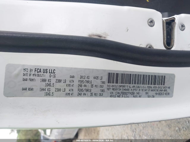 45792579 :رقم المزاد ، 1C4NJPBB9GD774390 vin ، 2016 Jeep Patriot Sport مزاد بيع
