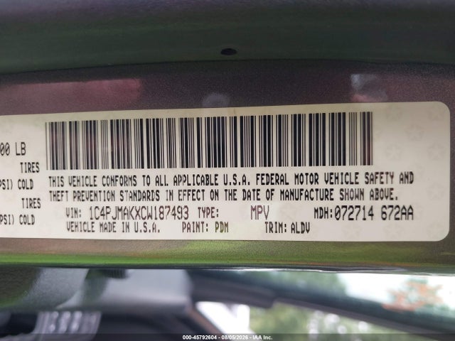 Продаж на аукціоні авто 2012 Jeep Liberty Sport, vin: 1C4PJMAKXCW187493, номер лоту: 45792604