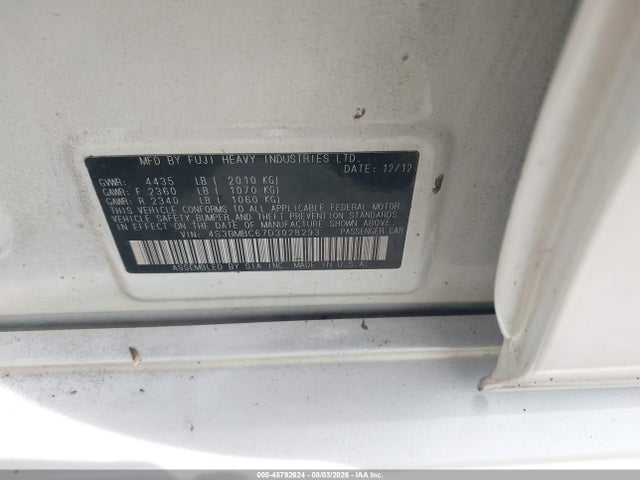 Продаж на аукціоні авто 2013 Subaru Legacy 2.5i Premium, vin: 4S3BMBC67D3028293, номер лоту: 45792624