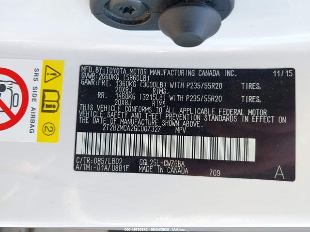 Lexus RX 350 2016 2T2BZMCA2GC007327 Image 9