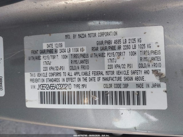 Aukcja sprzedaży 2010 Mazda Cx-7 I Sport, vin: JM3ER2W55A0320210, numer aukcji: 45792765