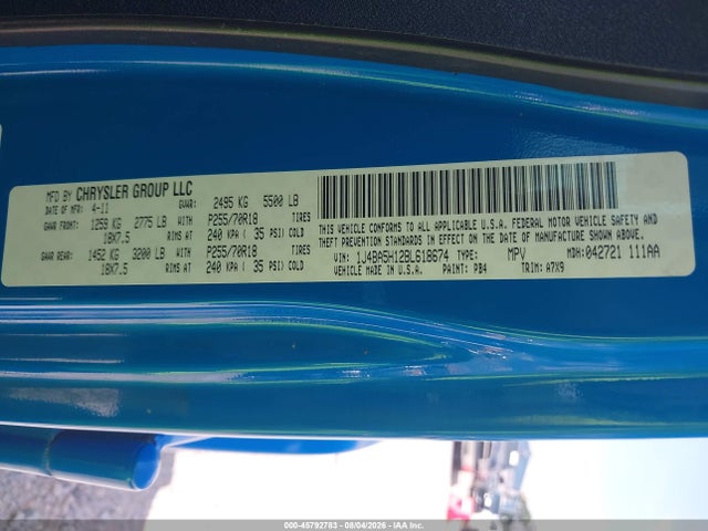 Aukcja sprzedaży 2011 Jeep Wrangler Unlimited Sahara, vin: 1J4BA5H12BL618674, numer aukcji: 45792783