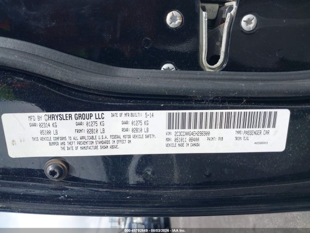 Aukcja sprzedaży 2014 Chrysler 300, vin: 2C3CCAAG4EH296900, numer aukcji: 45792849