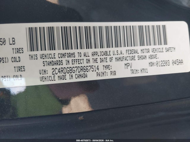Aukcja sprzedaży 2013 Dodge Grand Caravan Se, vin: 2C4RDGBG7DR667514, numer aukcji: 45792873
