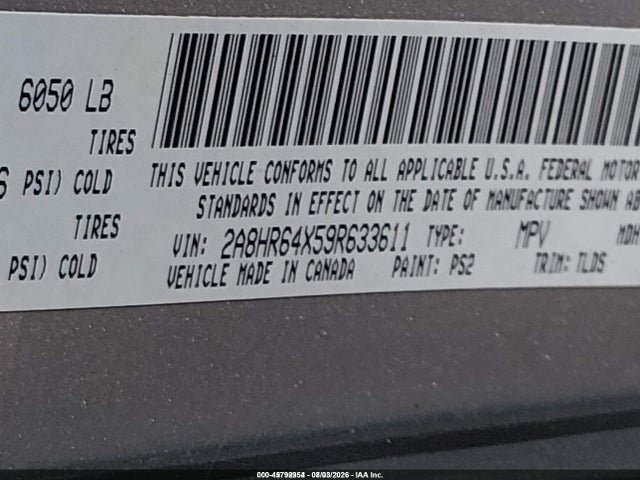 45792954 :رقم المزاد ، 2A8HR64X59R633611 vin ، 2009 Chrysler Town & Country Limited مزاد بيع