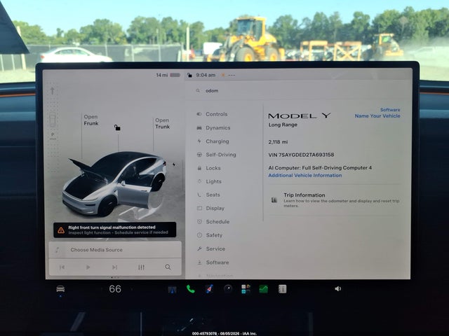 Продаж на аукціоні авто 2026 Tesla Model Y Premium Rear-wheel Drive/rear-wheel Drive, vin: 7SAYGDED2TA693158, номер лоту: 45793078