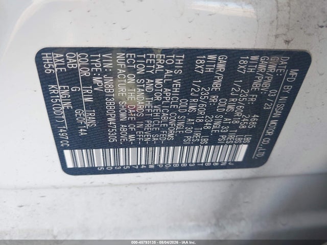 Продажа на аукционе авто 2023 Nissan Rogue Sv Intelligent Awd, vin: JN8BT3BB0PW475305, номер лота: 45793135