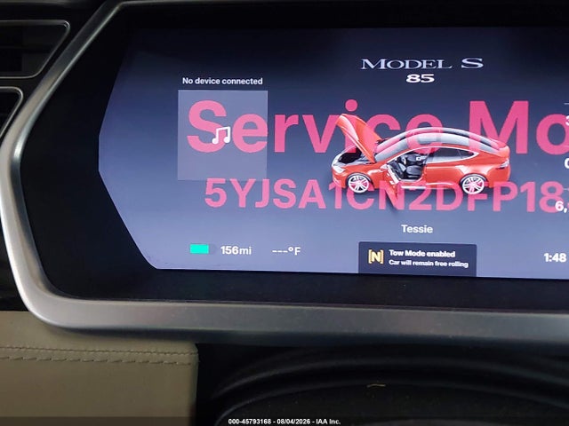 2013 Tesla Model S მანქანა იყიდება აუქციონზე, vin: 5YJSA1CN2DFP18336, აუქციონის ნომერი: 45793168