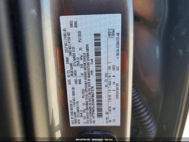 Ford F-150 Xlt 2025 1FTFW3LD3SFB67378 Image 9