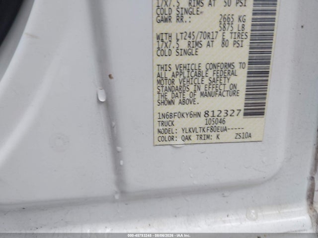 Продажа на аукционе авто 2017 Nissan Nv Cargo Nv2500 Hd Sv V6, vin: 1N6BF0KY6HN812327, номер лота: 45793245