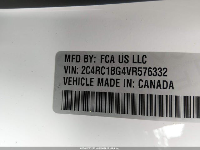 Продажа на аукционе авто 2027 Chrysler Pacifica, vin: 2C4RC1BG4VR576332, номер лота: 45793250