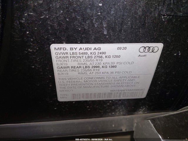 Aukcja sprzedaży 2021 Audi Q5 Premium Plus 45 Tfsi Quattro S Tronic, vin: WA1BAAFYXM2005462, numer aukcji: 45793374