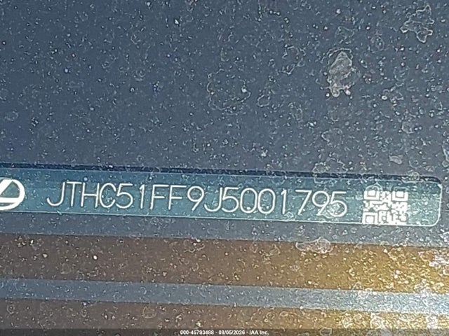 45793488 :رقم المزاد ، JTHC51FF9J5001795 vin ، 2018 Lexus Ls 500 F Sport مزاد بيع