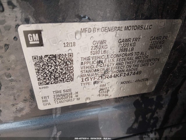 Продаж на аукціоні авто 2019 Cadillac Xt4 Sport, vin: 1GYFZER44KF147449, номер лоту: 45793514