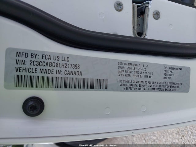 Aukcja sprzedaży 2020 Chrysler 300 300s, vin: 2C3CCABG8LH217398, numer aukcji: 45793523