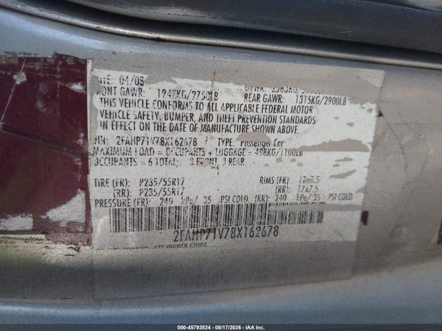 Продаж на аукціоні авто 2008 Ford Crown Victoria Police/police Interceptor, vin: 2FAHP71V78X162678, номер лоту: 45793524