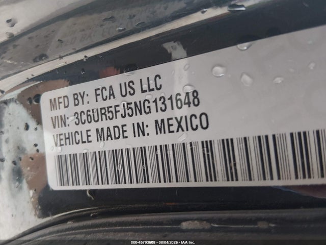 Auction sale of the 2022 Ram 2500 Laramie  4x4 6'4 Box, vin: 3C6UR5FJ5NG131648, lot number: 45793608