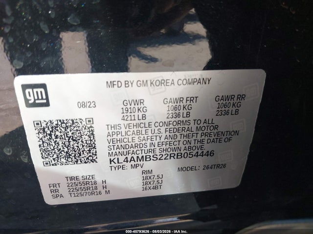 Продажа на аукционе авто 2024 Buick Encore Gx Preferred Fwd, vin: KL4AMBS22RB054446, номер лота: 45793626