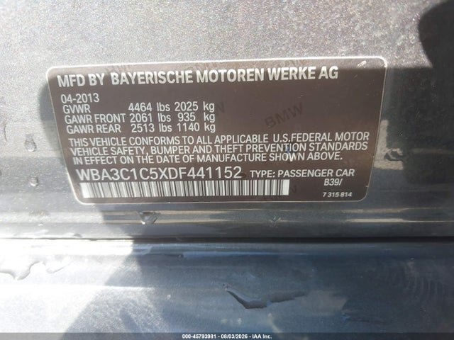 Продаж на аукціоні авто 2013 Bmw 328i, vin: WBA3C1C5XDF441152, номер лоту: 45793981