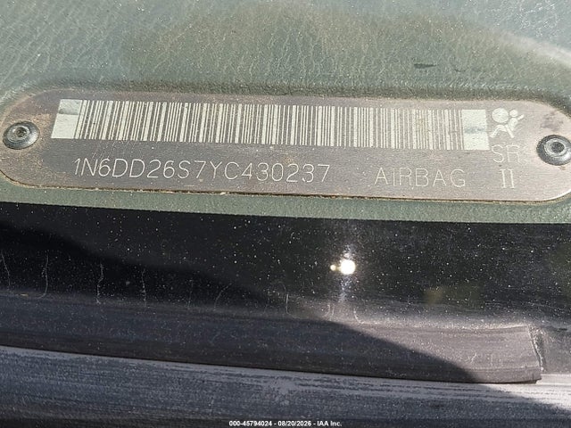 2000 Nissan Frontier Xe მანქანა იყიდება აუქციონზე, vin: 1N6DD26S7YC430237, აუქციონის ნომერი: 45794024
