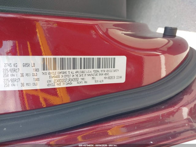 Продаж на аукціоні авто 2018 Dodge Grand Caravan Gt, vin: 2C4RDGEG7JR343552, номер лоту: 45794034