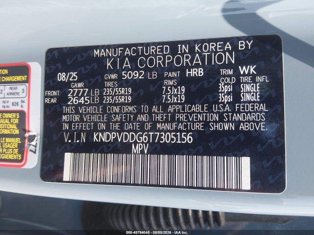 Продаж на аукціоні авто 2026 Kia Sportage Hybrid X-line, vin: KNDPVDDG6T7305156, номер лоту: 45794045