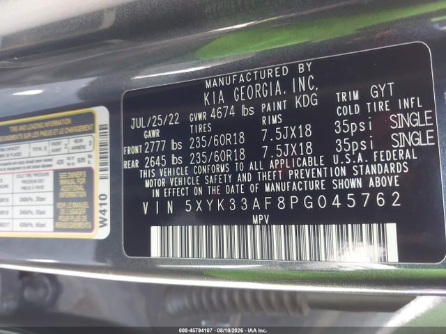 Продаж на аукціоні авто 2023 Kia Sportage Ex, vin: 5XYK33AF8PG045762, номер лоту: 45794107