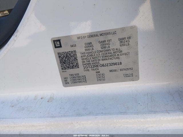 Продажа на аукционе авто 2018 Gmc Sierra 2500hd, vin: 1GT22REG6JZ329618, номер лота: 45794164