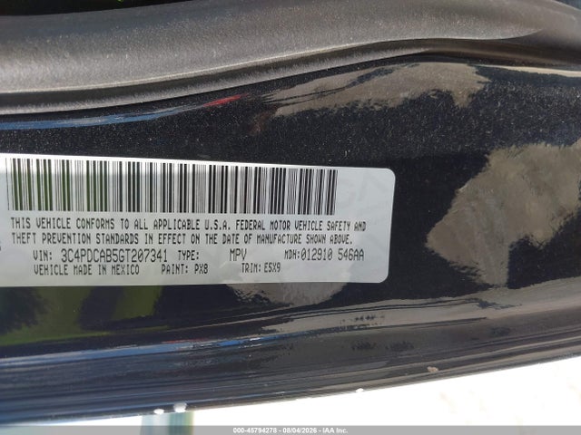 45794278 :رقم المزاد ، 3C4PDCAB5GT207341 vin ، 2016 Dodge Journey Se مزاد بيع