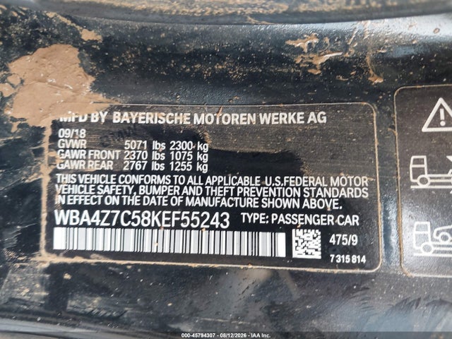 Aukcja sprzedaży 2019 Bmw 440i Xdrive, vin: WBA4Z7C58KEF55243, numer aukcji: 45794307